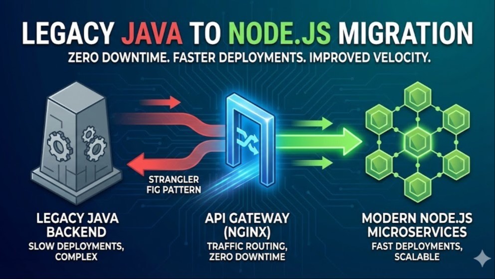 We Migrated a Legacy Java Backend to Node.js — Without a Single Day of Downtime. Here's How.